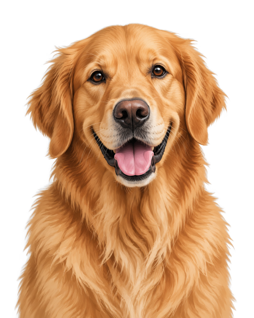 Portrait illustré de golden retriever
